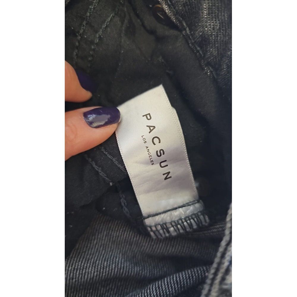 Pacsun Shorts Womens 22 Black‎ Mom Cut Off Altered Dark Wash Denim - Picture 6 of 6